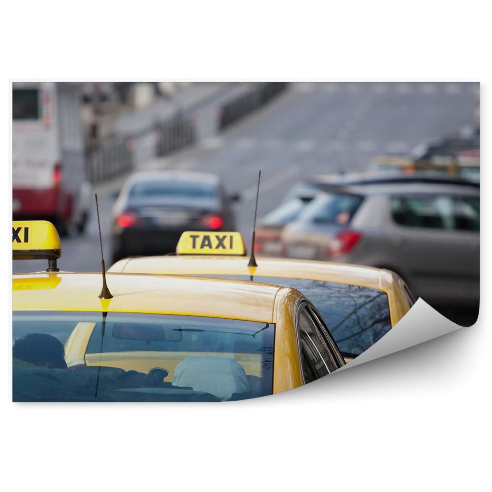 Fototapeta na zeď Žlutá vozidla taxi silniční provoz