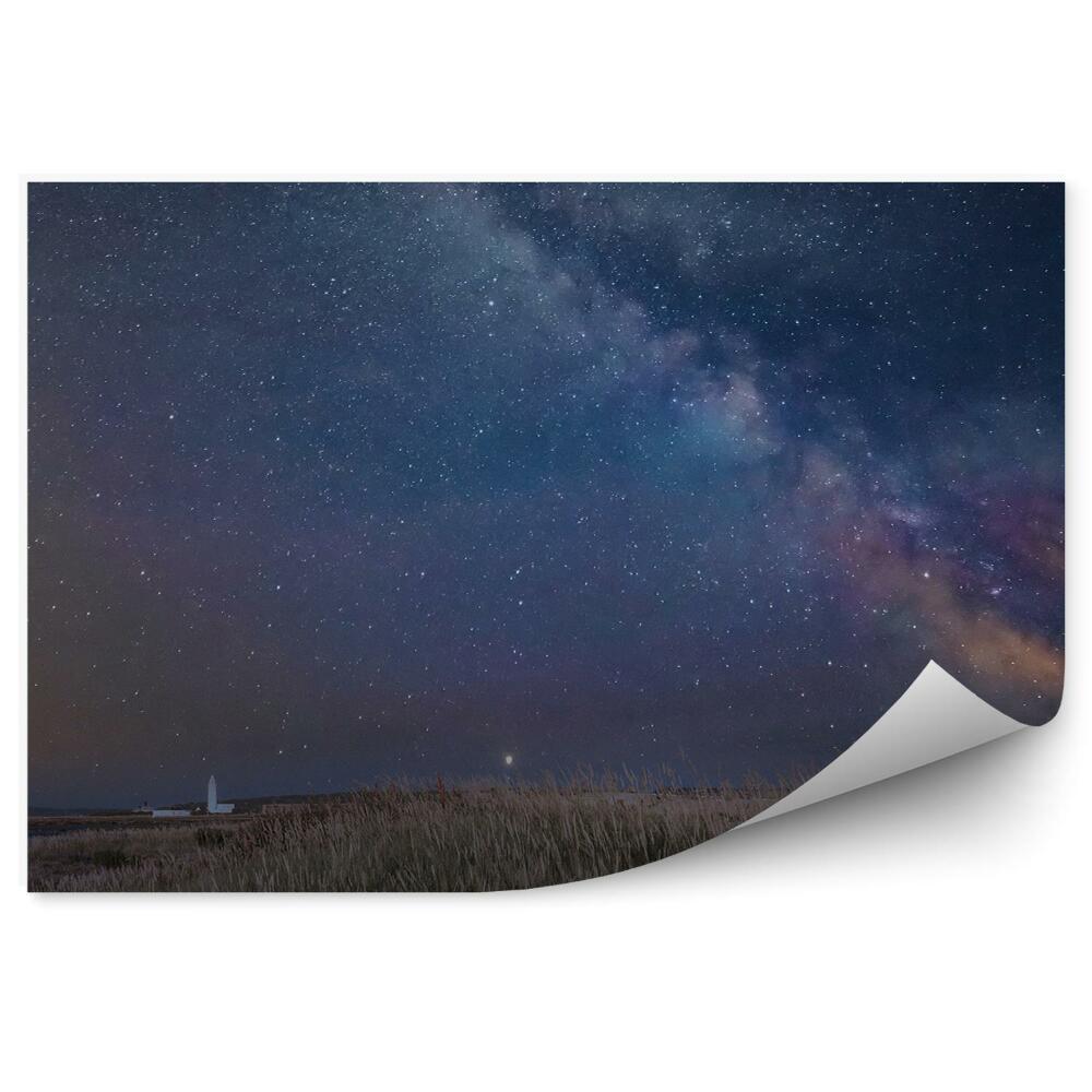 Fototapeta Mléčná dráha kopec maják oceán skály nebe hvězdy galaxie vesmír