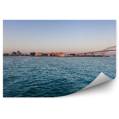 Fototapeta Oceán nebe budovy mosty východ slunce