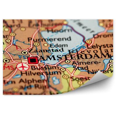 Fototapeta na zeď Amsterdam mapa textury materiál