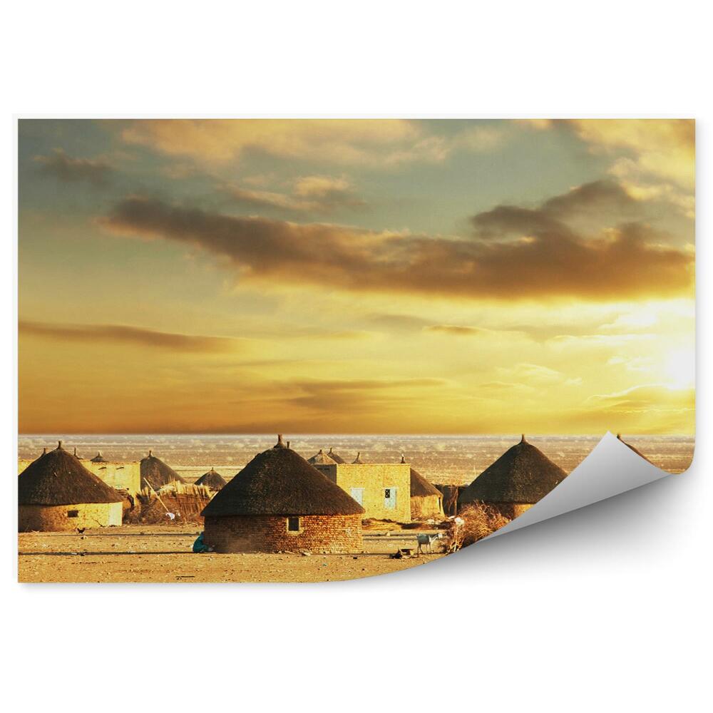 Fototapeta Africká vesnice chýše písek