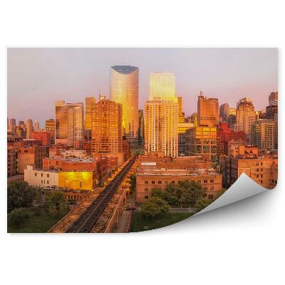 Fototapeta na zeď Chicago pohled na mrakodrapy budovy koleje auta mrakodrapy