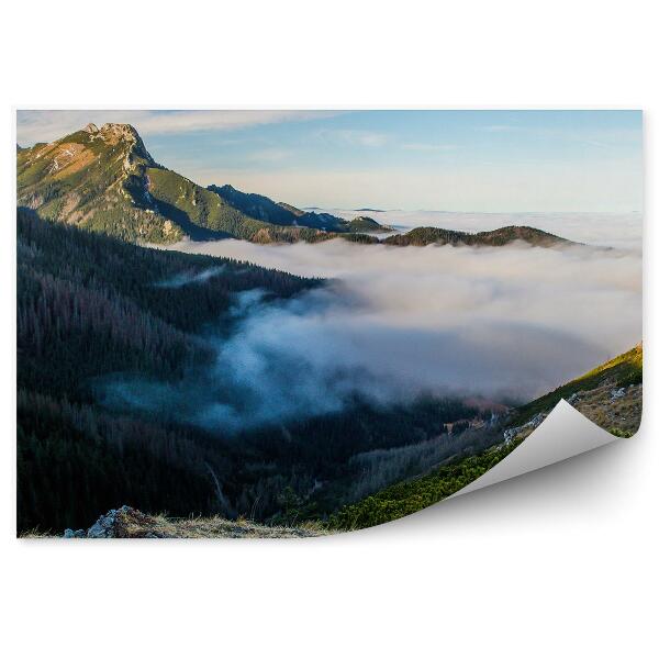 Fototapeta na zeď Pohled Giewont hory sníh zima Tatry nebe mraky