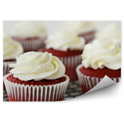 Fototapeta Čokoládové košíčky se šlehačkou sladké pečivo