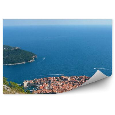 Fototapeta Pevnost Lovrjenac Dubrovník budovy moře loď děla stromy nebe