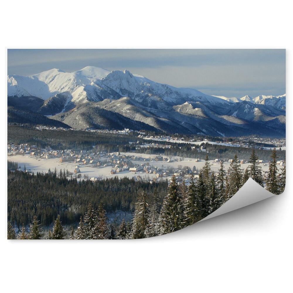 Tapeta na zeď Panorama Zakopané hory sníh zima Tatry