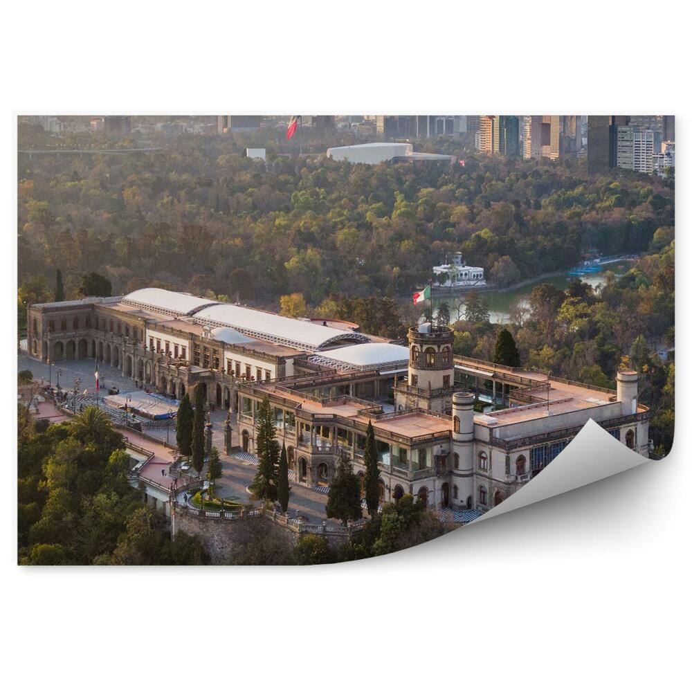 Fototapeta Letecký pohled na hrad Chapultepec budovy stromy Mexico City