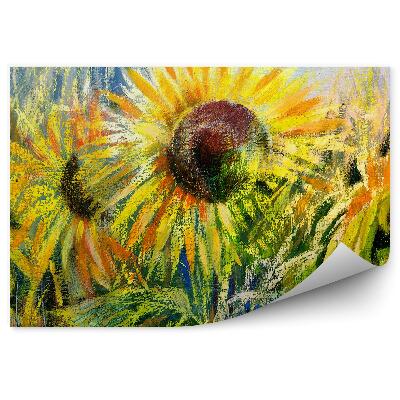 Samolepící fototapeta Slunečnice olejomalba květiny