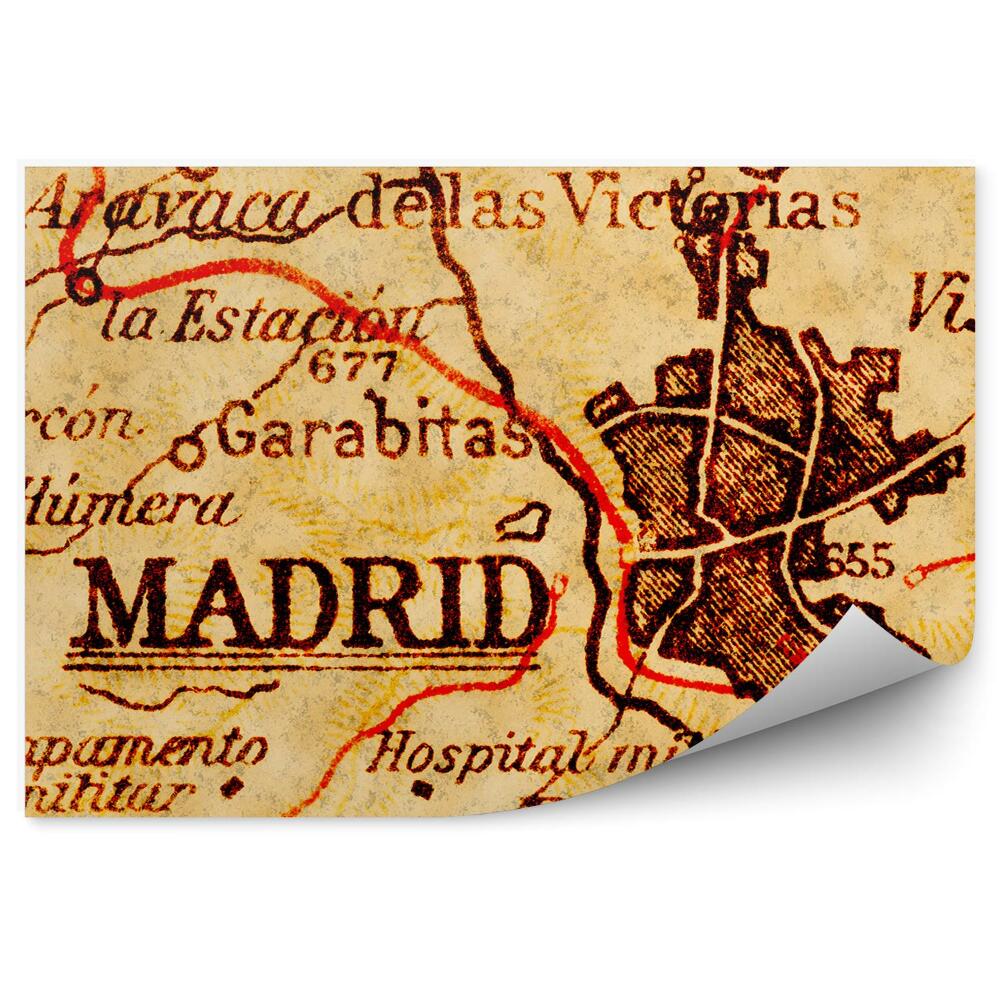 Fototapeta Madrid stará mapa