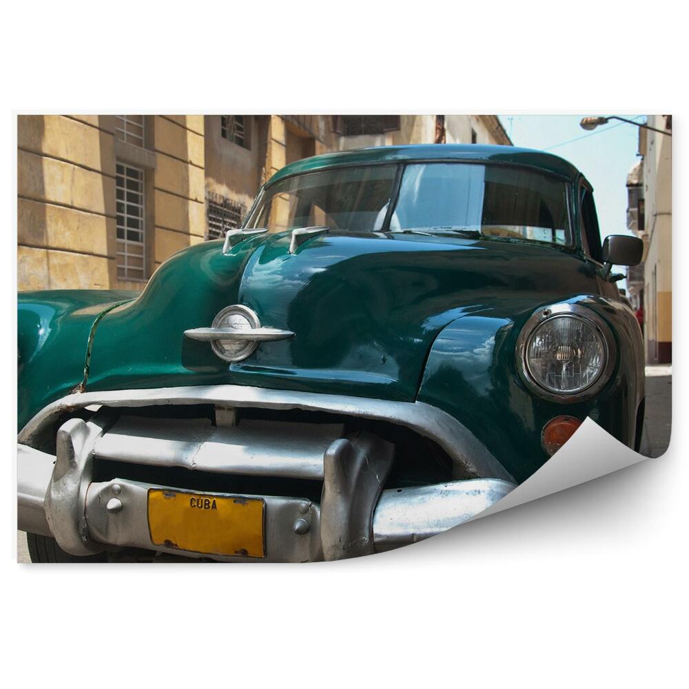 Fototapeta Staré zelené kubánské auto