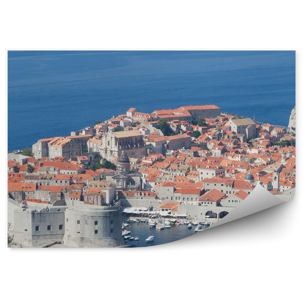 Fototapeta Dubrovník staré město moře Chorvatsko lodě skály Svatojánská pevnost