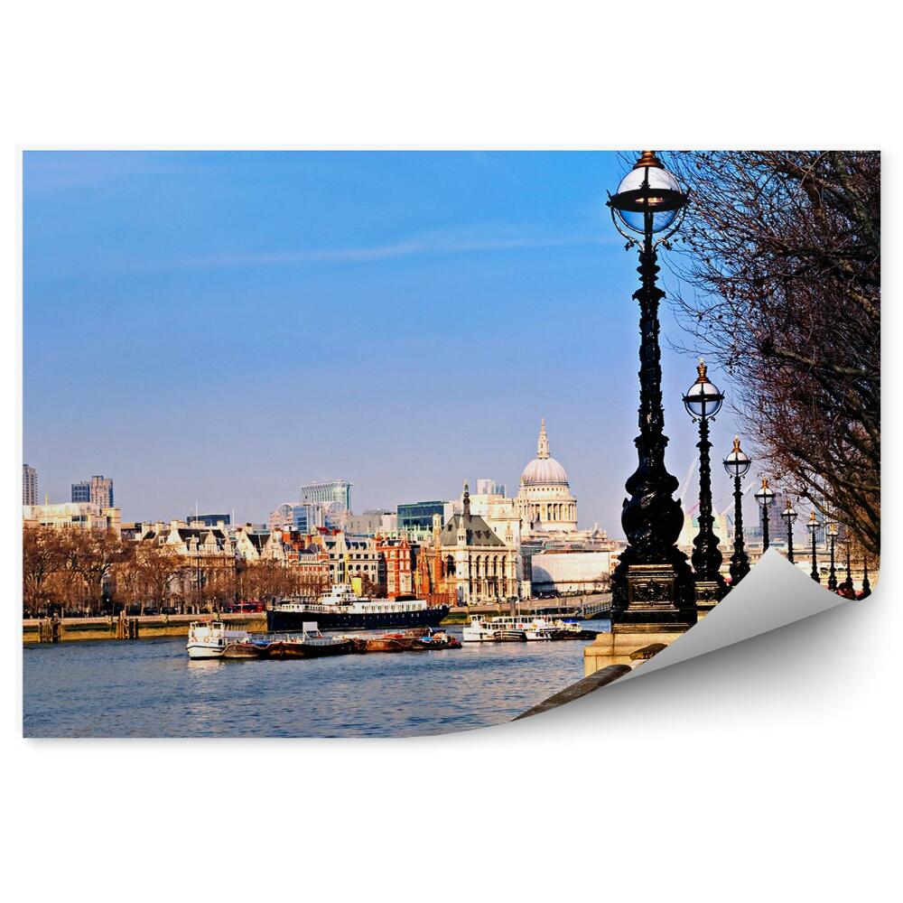 Fototapeta Panorama Londýna lodě majáky řeka