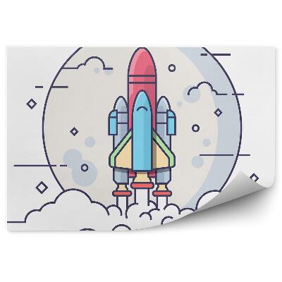 Fototapeta na zeď Vesmírná raketa oblak měsíc