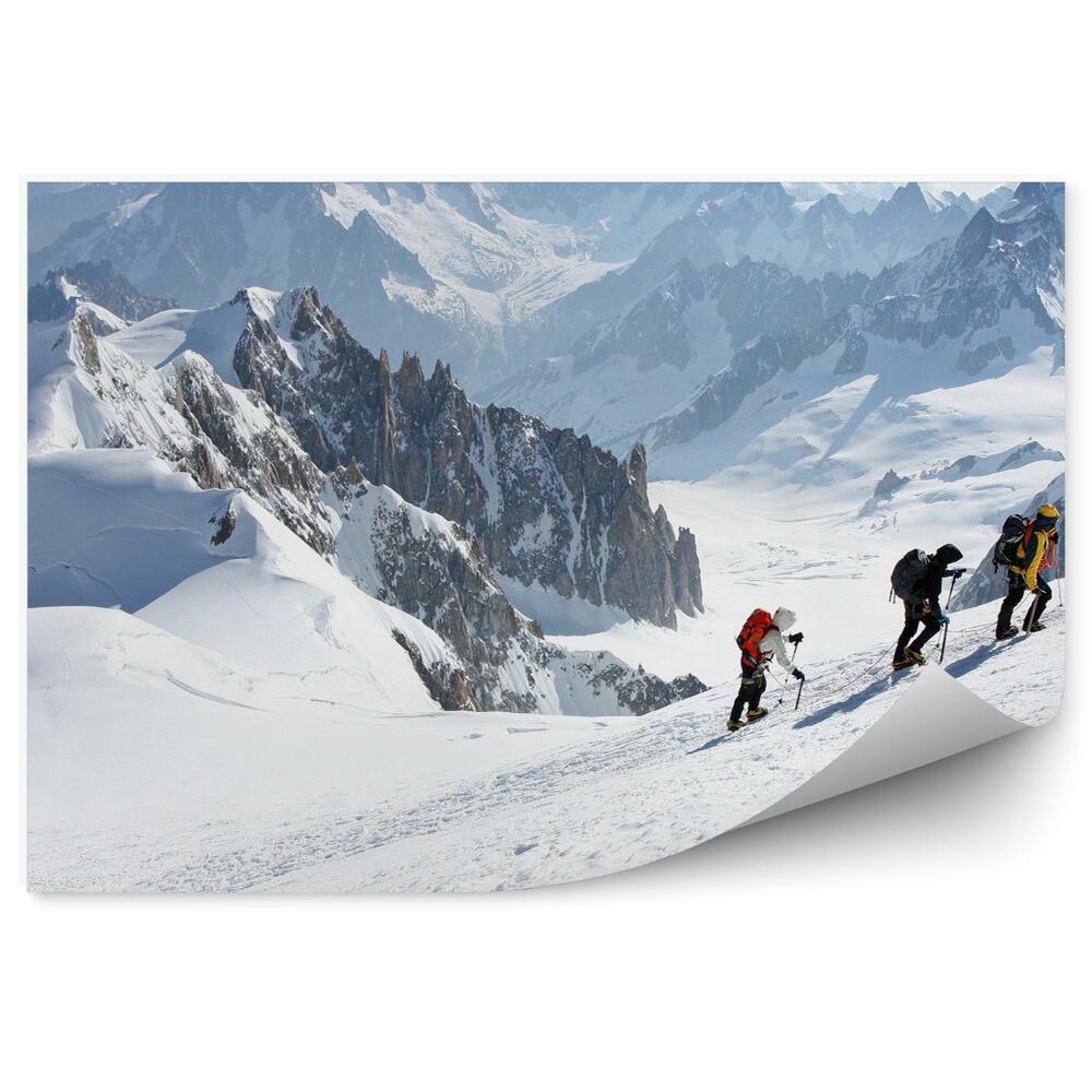 Fototapeta na zeď Mont Blanc hora zima sníh horolezci