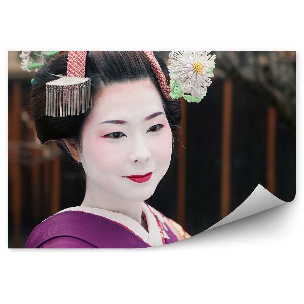 Fototapeta Gejša portrét make-up kimono Japonsko chrám