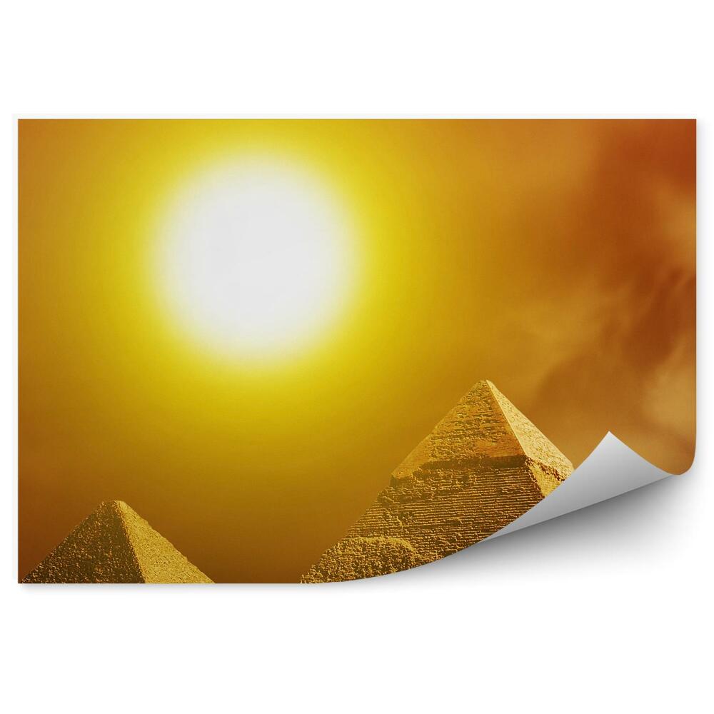 Samolepící fototapeta Západ slunce nad pyramidami Egypt