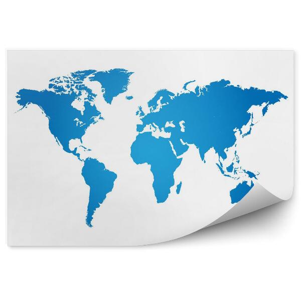 Fototapeta na zeď Modrá mapa světa