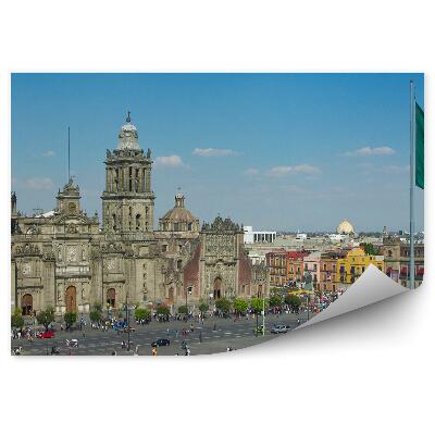 Samolepící fototapeta Zocalo městská vlajka budovy architektura Mexico City