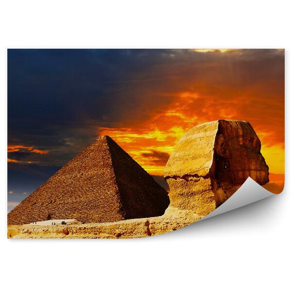 Fototapeta na zeď Západ slunce u pyramid Sfingy Egypt