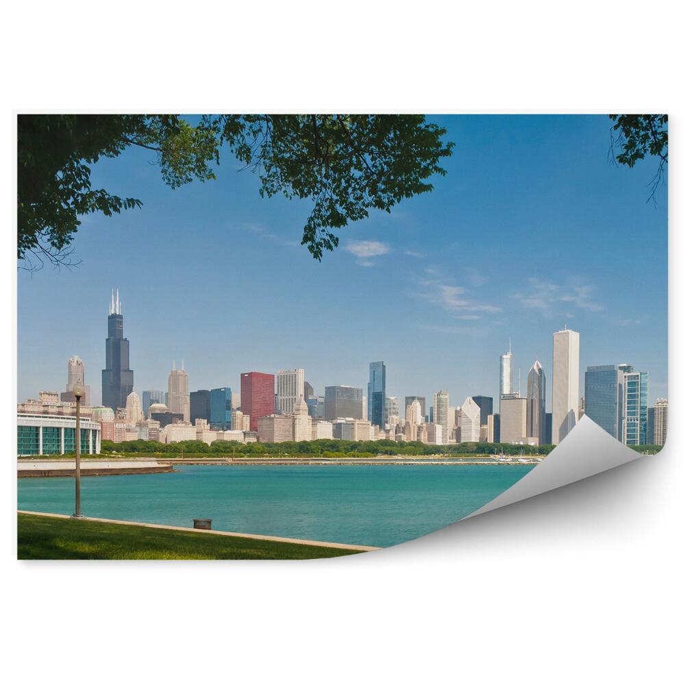 Fototapeta Chicago mrakodrapy oceán pláž auta světlo