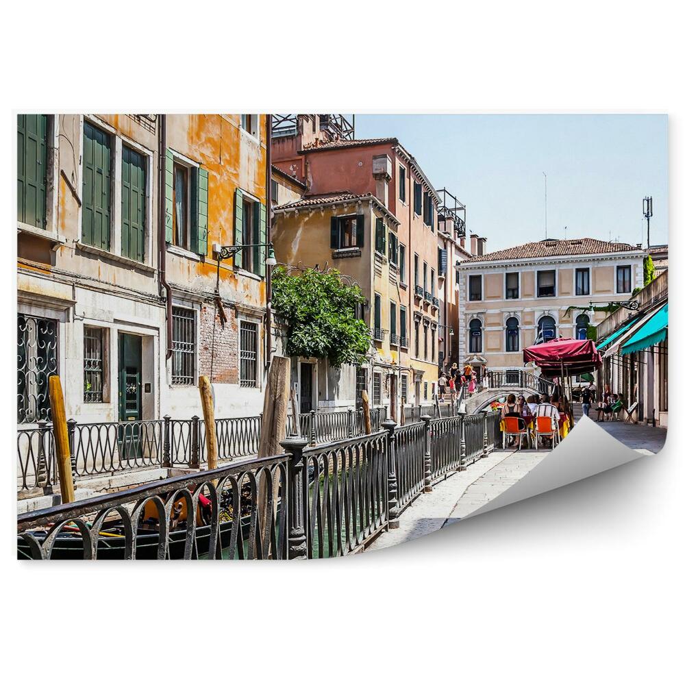 Fototapeta na zeď Benátky kavárna kanál gondola barvy