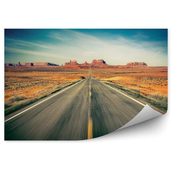 Samolepící fototapeta Monument Valley Road přes poušť