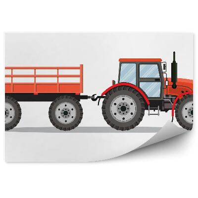 Fototapeta na zeď Traktor s přívěsem auto vesnice
