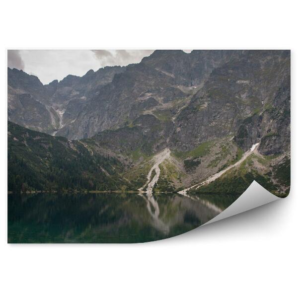 Fototapeta Tatry Mořské oko hory stromy mraky