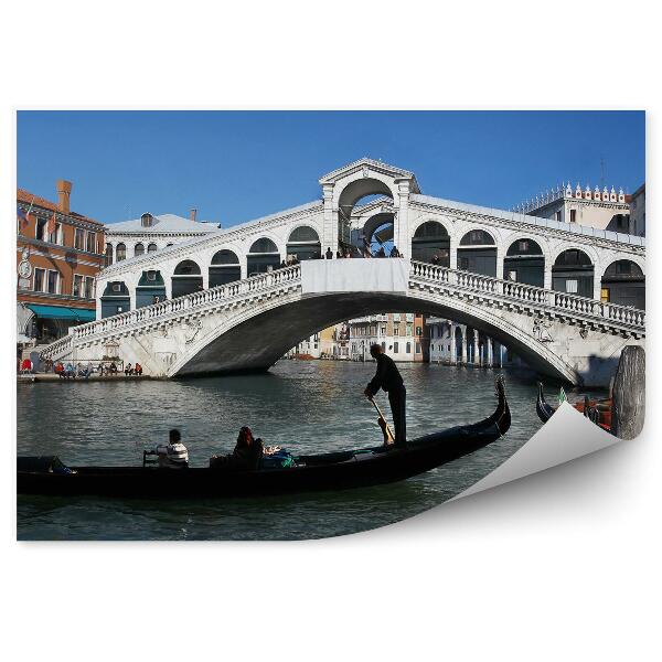 Samolepící fototapeta Most Rialto Itálie gondola