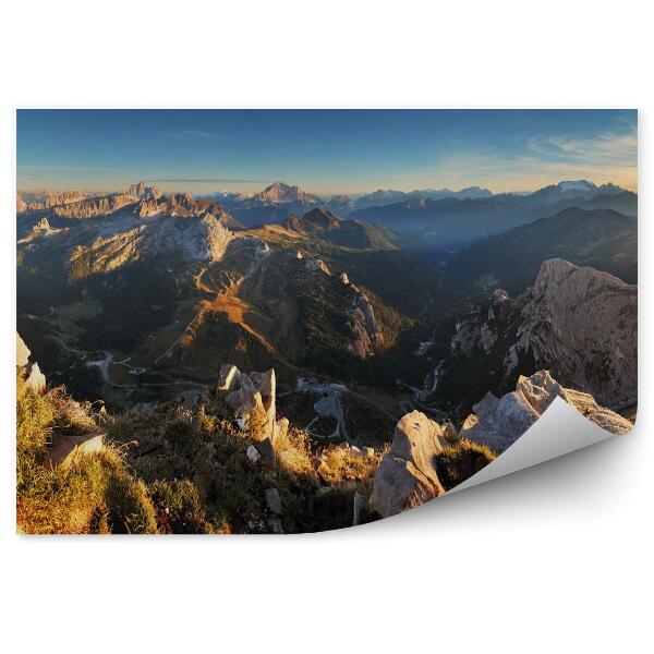 Samolepící fototapeta Panorama krajiny Itálie Alpy - Dolomity