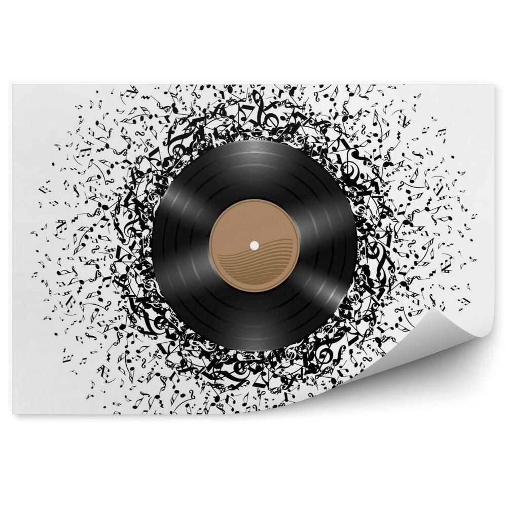 Fototapeta Vinylová deska s notami