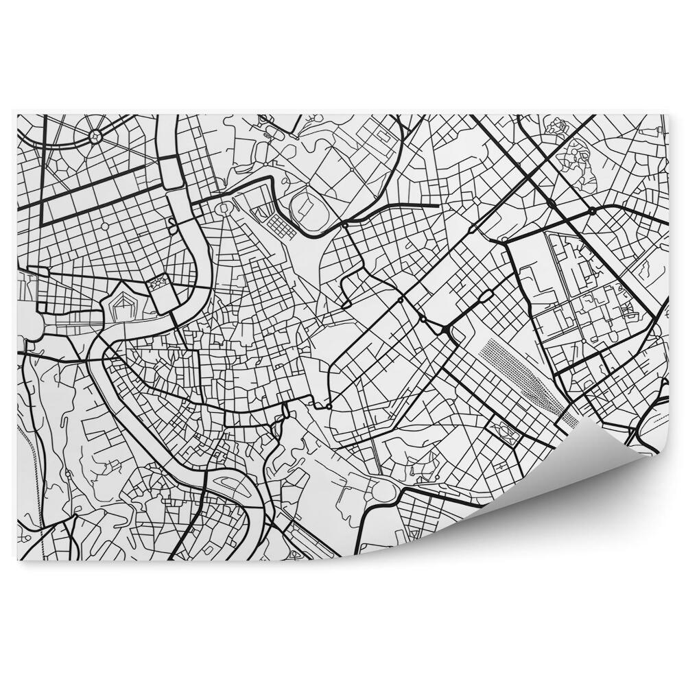 Fototapeta Londýn plán města černobílý