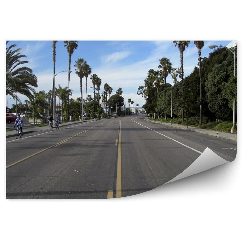 Fototapeta Ulice palmy cyklisté Los Angeles