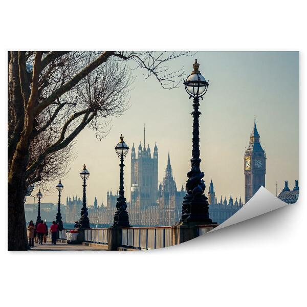 Fototapeta na zeď Promenáda v londýně s výhledem na Big Ben a parlament