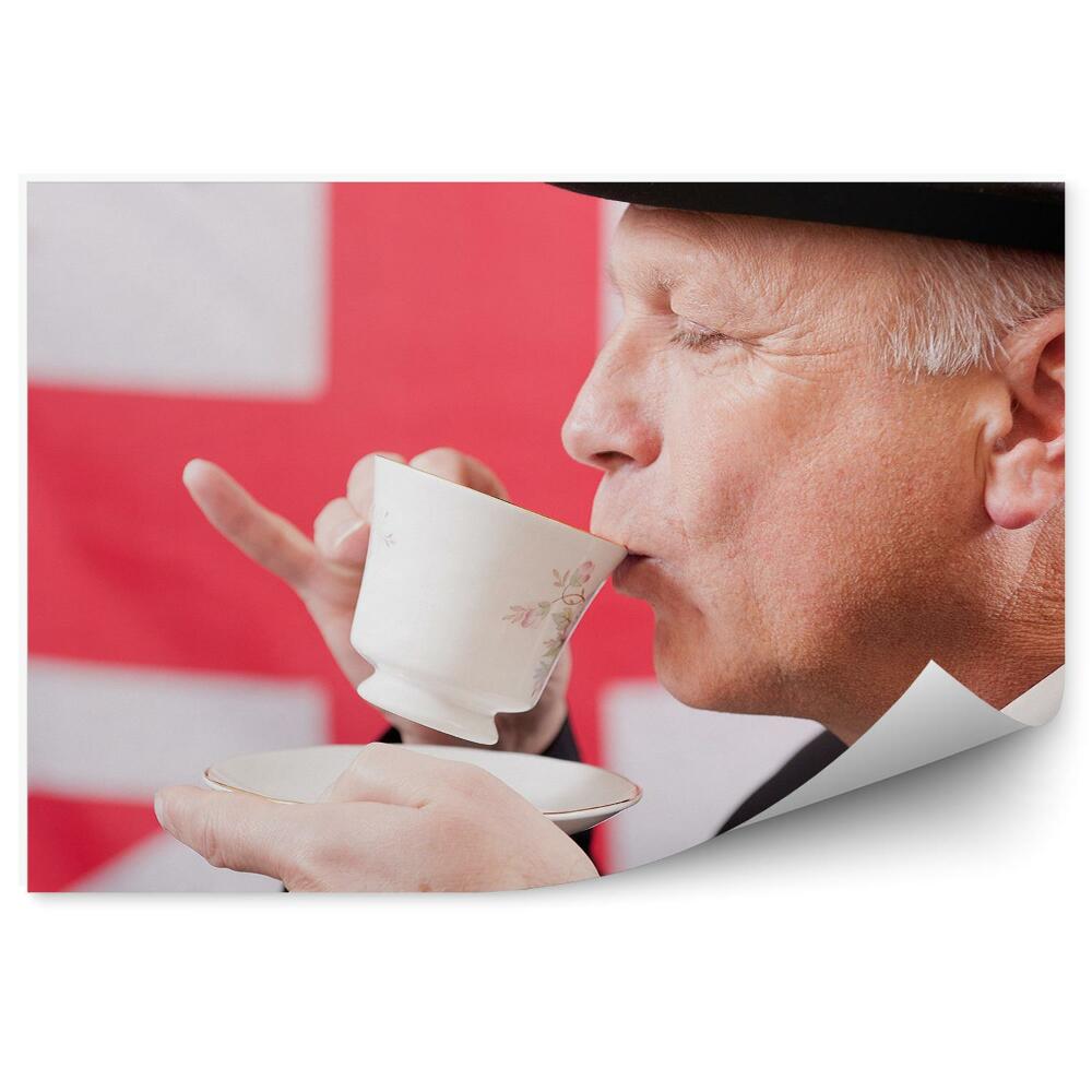 Fototapeta na zeď Anglický čaj vlajka muž
