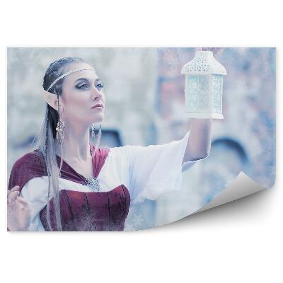 Fototapeta Zimní skřítek princezna lucerna