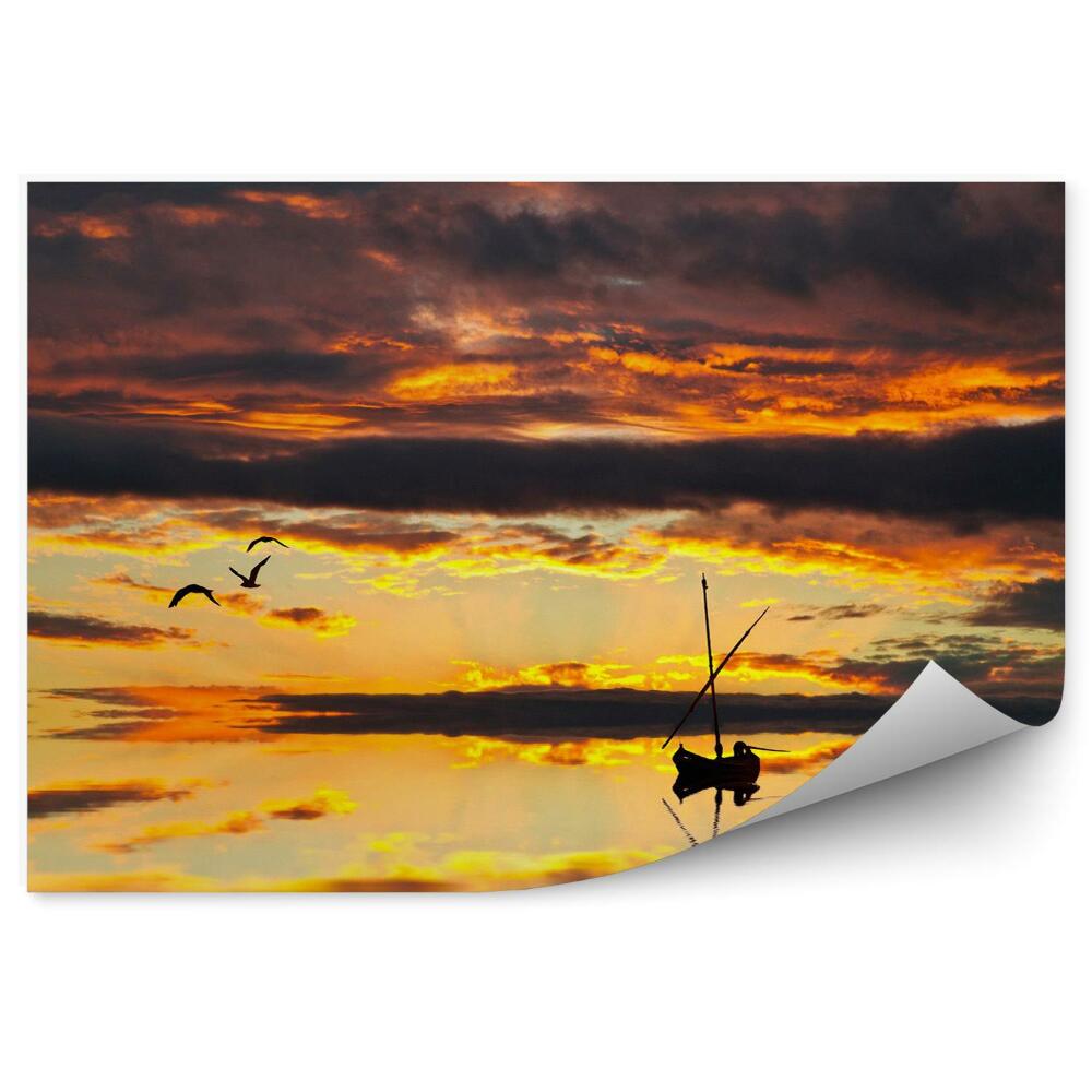 Fototapeta Západ slunce a loď