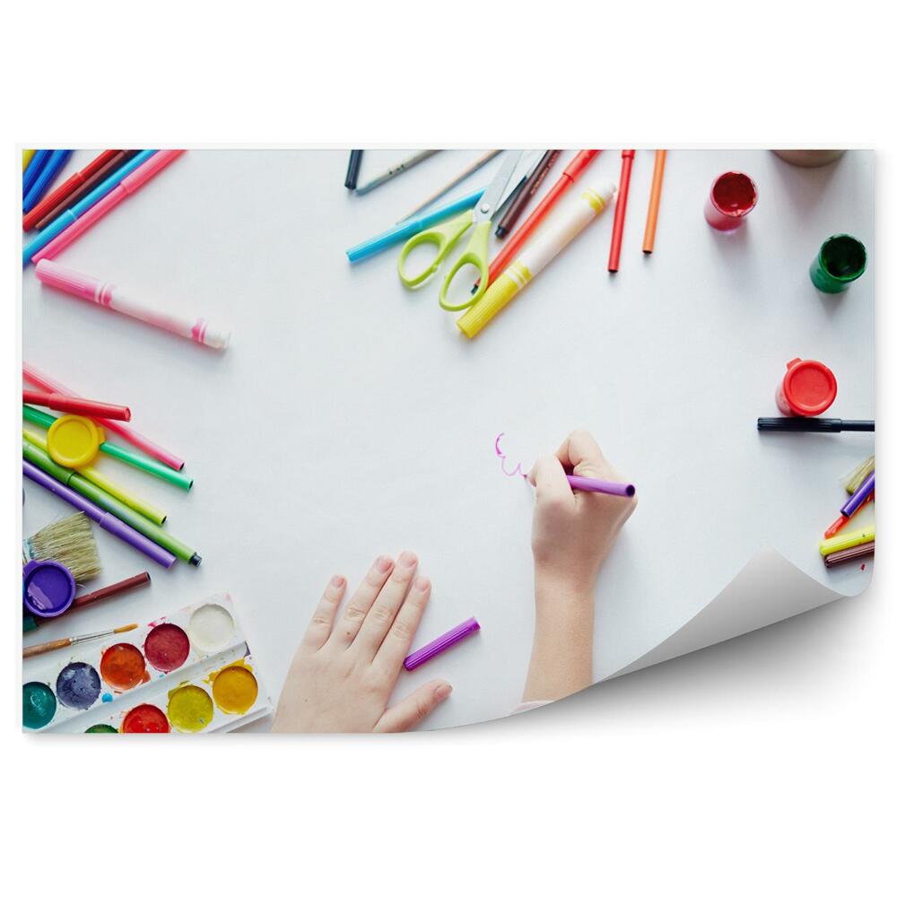Samolepící fototapeta Umění malování umění kreativita barvy pastelky