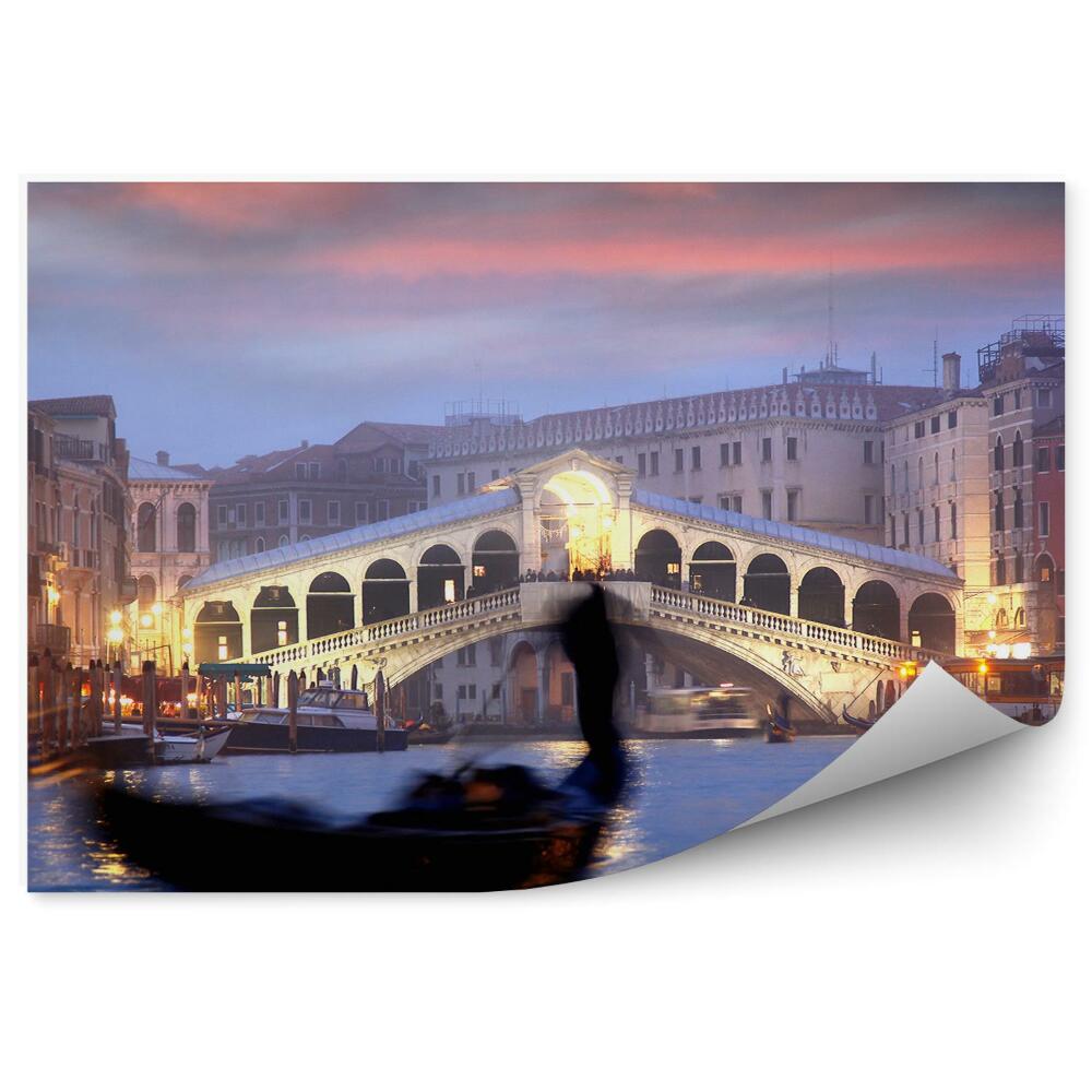 Samolepící fototapeta Gondola provoz město soumrak světlo