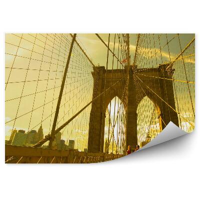 Fototapeta na zeď Pár na procházce po Brooklynském mostě