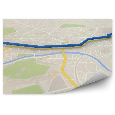 Fototapeta Mapa města 3D špendlíky trasa