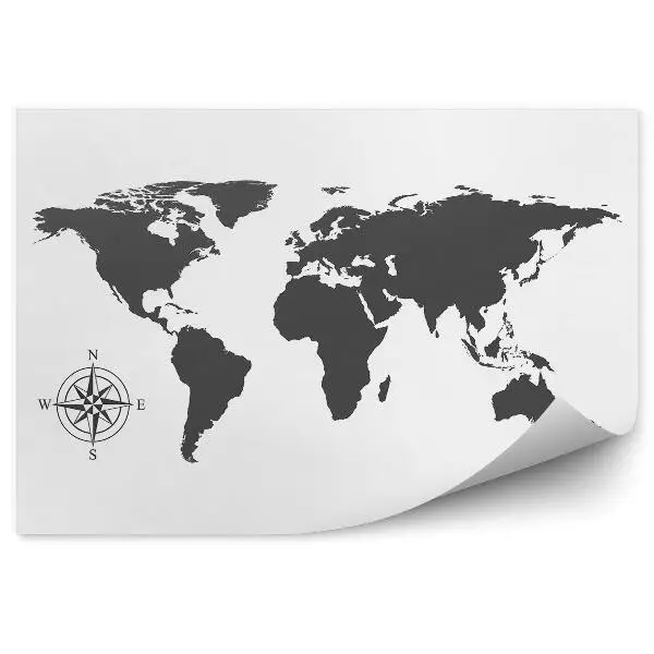 Fototapeta na zeď Černobílá mapa světa