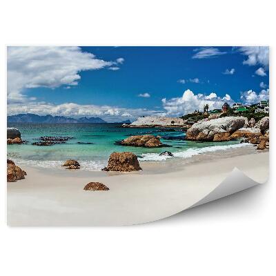 Fototapeta Skály oceán obloha mraky pohled na slunce