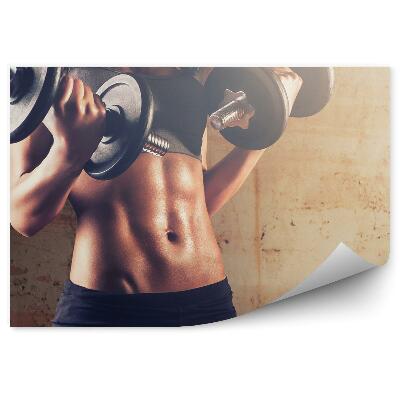 Fototapeta Žena kulturistika posilování