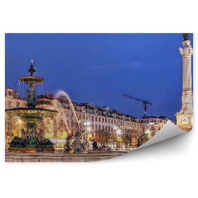 Tapeta na zeď Letecký pohled na budovy při západu slunce Lisabon oceán Portugalsko