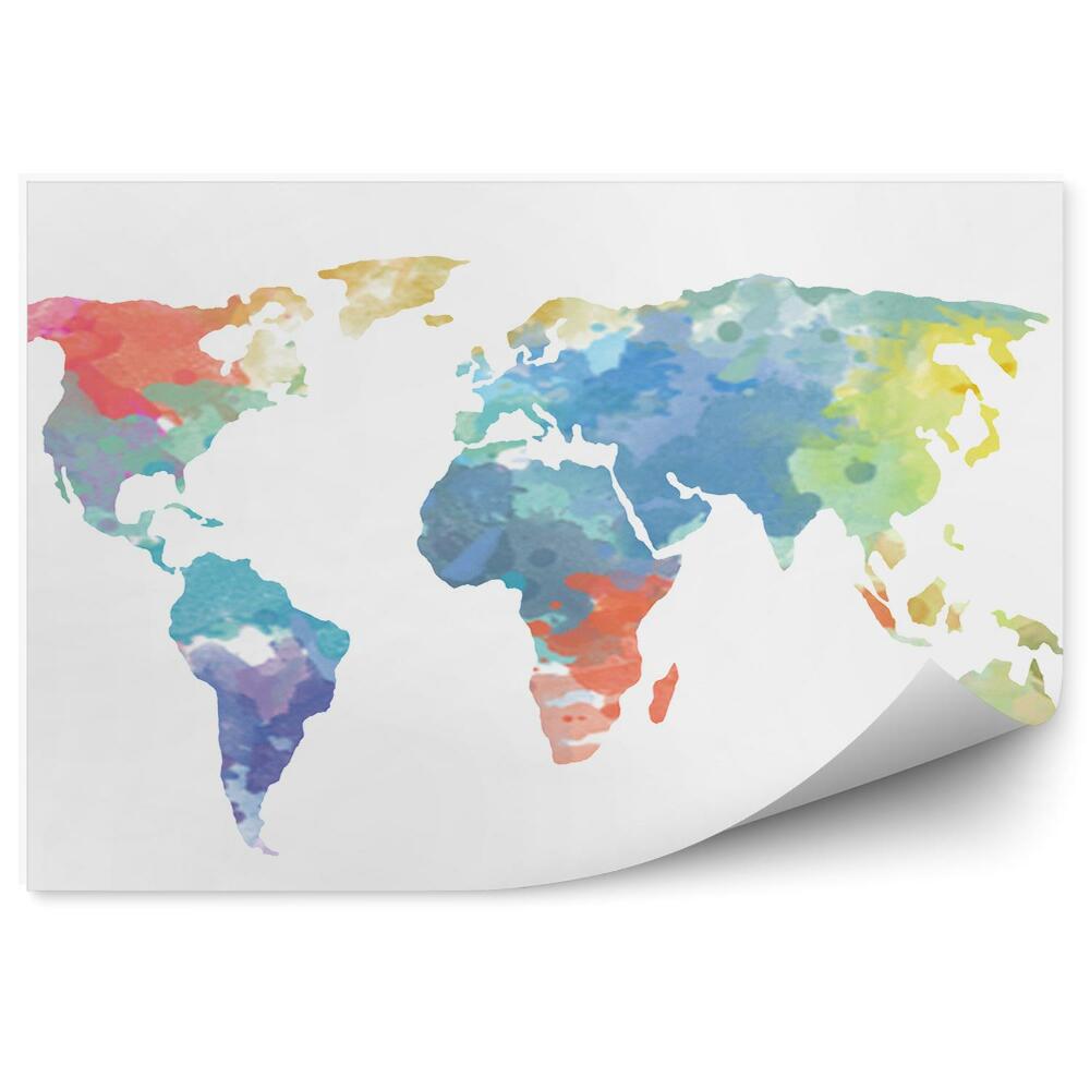 Fototapeta na zeď Mapa světa akvarelové barvy