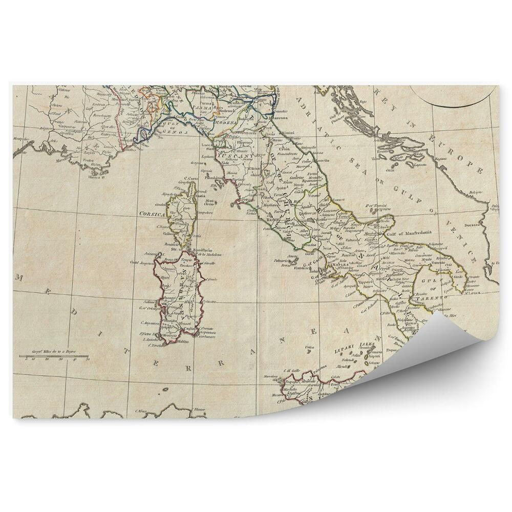 Fototapeta na zeď Stará mapa Itálie