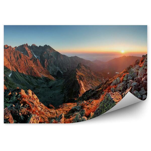 Fototapeta na zeď Horské panorama západu slunce z vrcholu - Slovensko Tatry