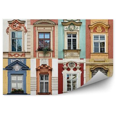 Samolepící fototapeta Koláž s barevnými okny Praha Česká republika