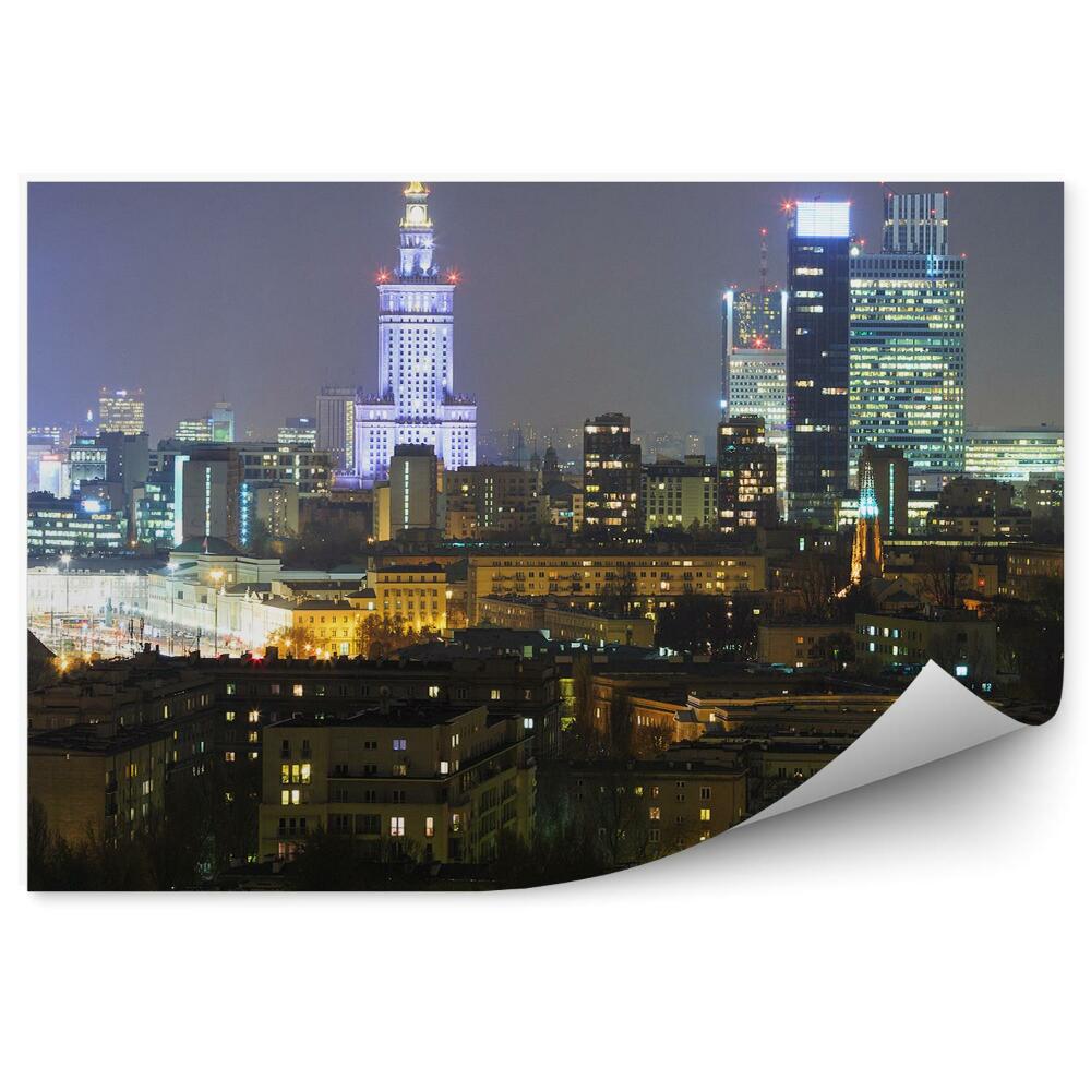 Fototapeta na zeď Mrakodrapy budovy světla Varšava